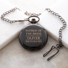 Personalised Father of the Bride Black Pocket Fob Watch - Pocket Watches