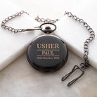 Personalised Usher Black Pocket Fob Watch - Pocket Watches