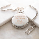Personalised Father of the Groom Silver Pocket Fob Watch - Pocket Watches