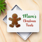 Personalised Gingerbread Man White Metal Storage Tin