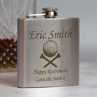 Personalised Golf & Tees 6oz Silver Hip Flask - Hip Flasks