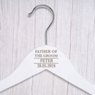 Personalised Mens White Wedding Hangers