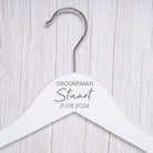 Personalised Mens Large Name White Wedding Hangers