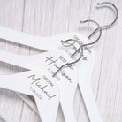 Personalised Mens Large Name White Wedding Hangers