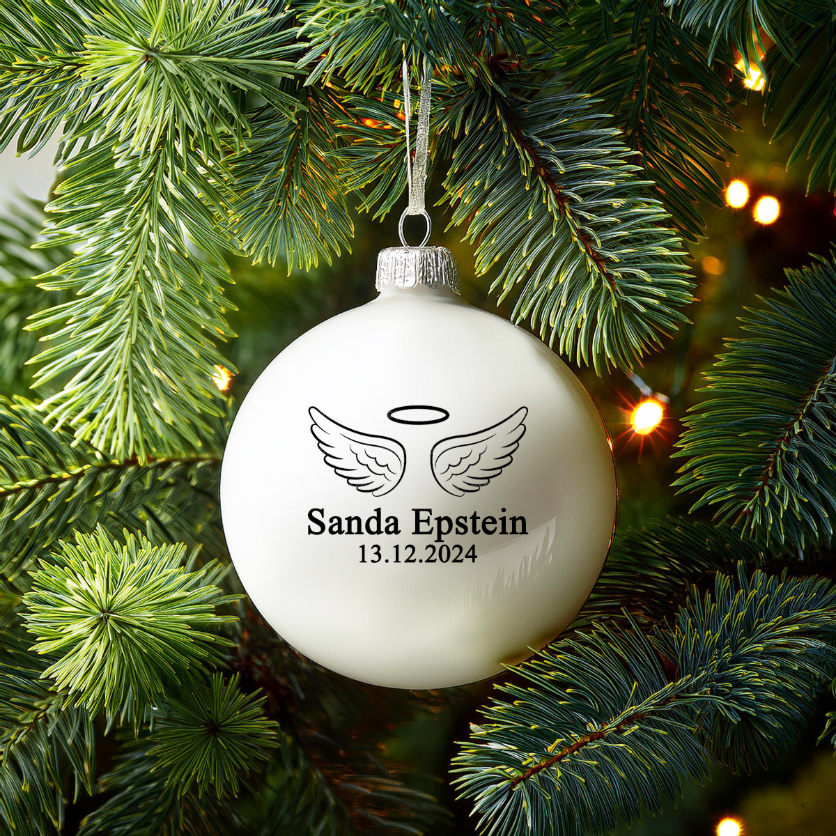 Personalised Angel Wings Christmas Bauble - Baubles