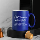 Personalised Best Teacher In The World Mug - Dark Blue - Mugs