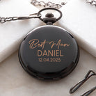 Personalised Best Man Wedding Black Pocket Fob Watch - Pocket Watches