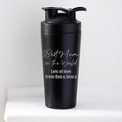 Personalised Best Mum in the World Protein Shaker Bottle - Black - Protein Shaker Bottles