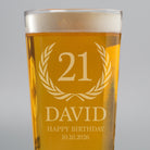 Personalised Birthday Crest Pint Glass - Beer Glasses