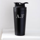 Personalised Initials Protein Shaker Bottle - Black - Protein Shaker Bottles