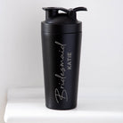 Personalised Bridesmaid Wedding Protein Shaker Bottle - Black - Protein Shaker Bottles