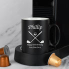 Personalised Golf & Clubs Mug - Black - Mugs