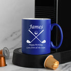 Personalised Golf & Clubs Mug - Dark Blue - Mugs