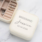 Personalised Bridesmaid Cream Jewellery Box