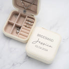 Personalised Bridesmaid Cream Jewellery Box
