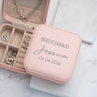Personalised Bridesmaid Pink Jewellery Box