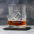 Personalised Rugby Crystal Panel Glass Tumbler - Glass Tumblers