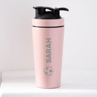 Personalised Football Name Protein Shaker Bottle - Pink - Protein Shaker Bottles