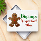 Personalised Gingerbread Man White Metal Storage Tin
