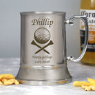 Personalised Golf & Tees Silver Stainless Steel Tankard - Stainless Steel Tankards