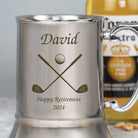 Personalised Golf & Clubs Silver Stainless Steel Tankard - Stainless Steel Tankards