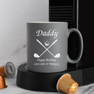 Personalised Golf & Clubs Mug - Grey - Mugs