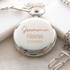 Personalised Groomsman Wedding Silver Pocket Fob Watch - Pocket Watches