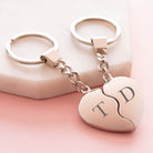 Personalised Initials Pair Of Heart Keyrings