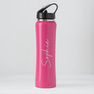 Personalised Large Name Sports Style Thermos Water Bottle - Pink - Thermos Water Bottles