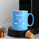Personalised Golf & Clubs Mug - Light Blue - Mugs