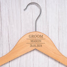 Personalised Mens Natural Wood Wedding Hangers