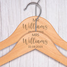 Personalised Mr & Mrs Wooden Hangers