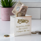 Personalised Racing Car Square Money Box - Money Boxes