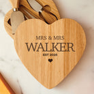Personalised Wedding Heart Cheese Board And Knives Set - Cheeseboard Sets