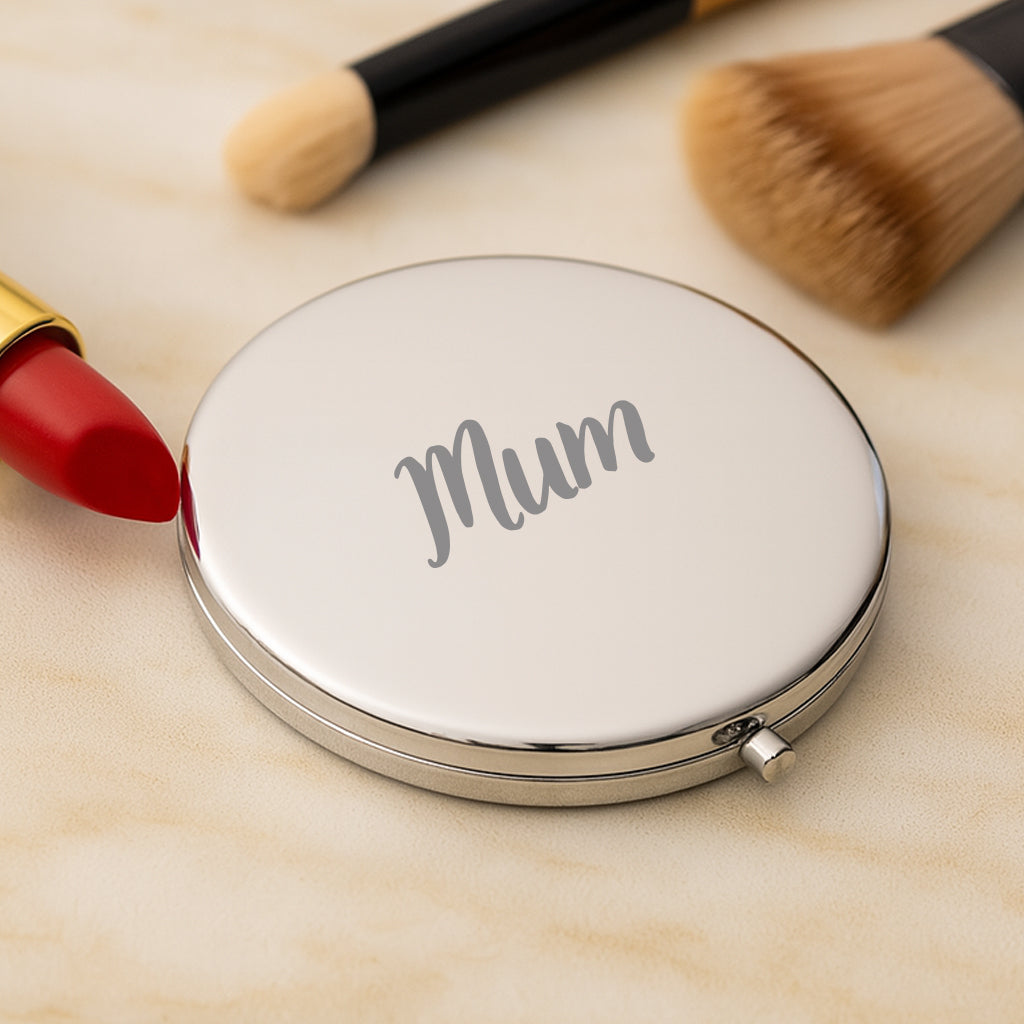 Personalised Mum Silver Compact Mirror - Compact Mirror