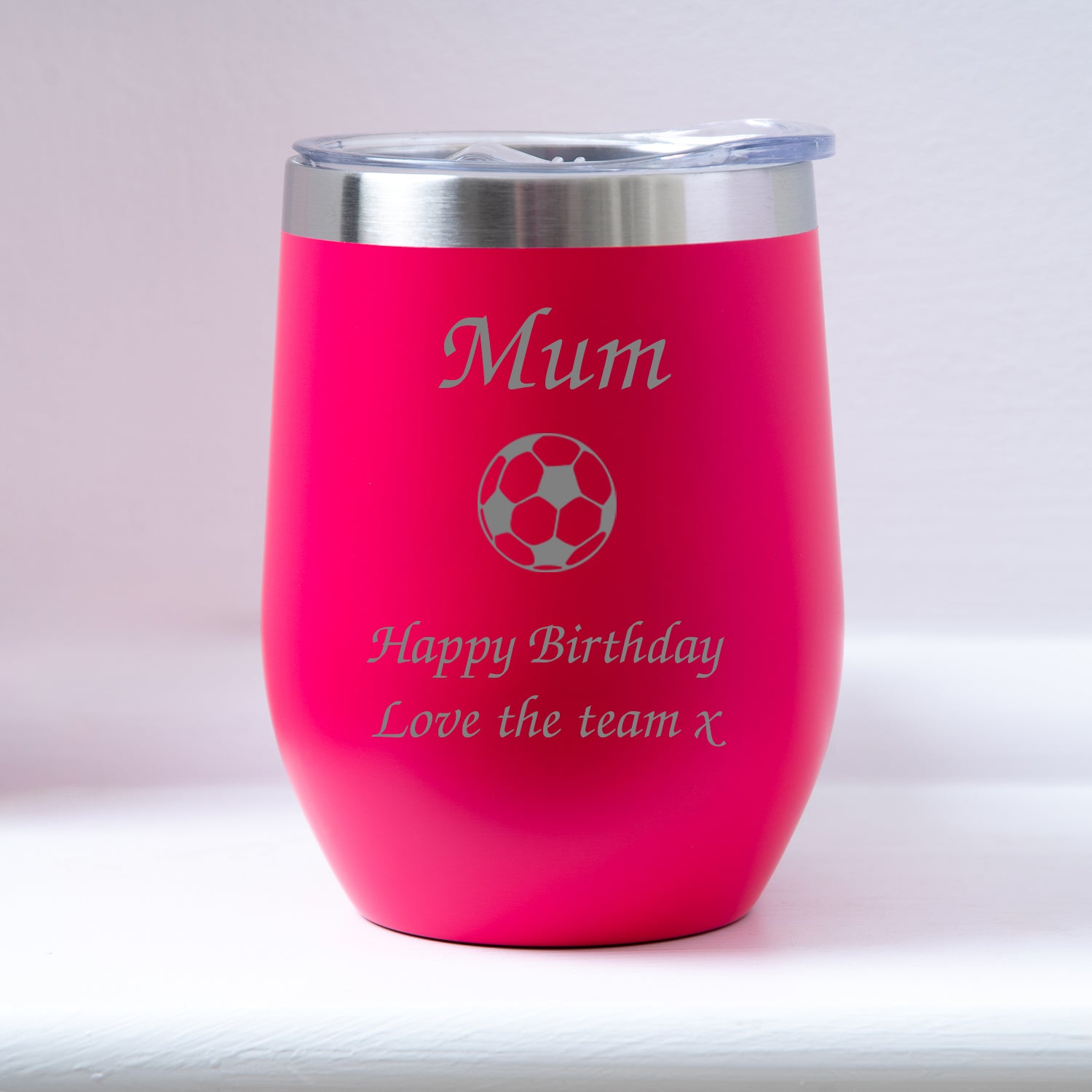 Personalised Football Thermos Tumbler Engraved Sports Gift