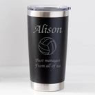 Personalised Netball Thermos Insulated Cup - Black - Thermos Water Bottles