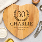 Personalised Birthday Crest Heart Wooden Chopping Board - Chopping Boards