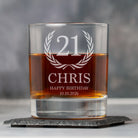 Personalised 21st Birthday Crest Glass Tumbler - Glass Tumblers