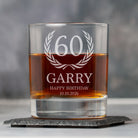 Personalised 60th Birthday Crest Glass Tumbler - Glass Tumblers