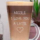 Personalised I Love You Latte Glass - Latte Glass