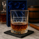 Personalised Groomsman Crystal Panel Glass Tumbler - Glass Tumblers
