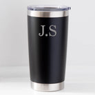 Personalised Initials Thermos Insulated Cup - Black - Travel Mugs