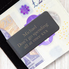 Personalised Message Black Money Clip - Accessories