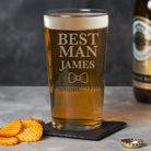 Personalised Best Man Bow Tie Pint Glass - Beer Glasses