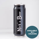 Personalised Name & Beer 500ml Can Style Bottle - cup