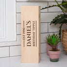 Personalised Established Wooden Wine Gift Box - Wooden Wine Box