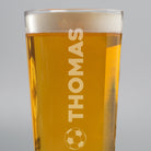 Personalised Football Name Pint Glass - Beer Glasses
