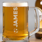Personalised Football Name Glass Pint Stern Tankard - Beer Glasses
