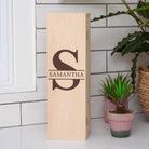 Personalised Initial & Name Wooden Wine Gift Box - Wooden Wine Box